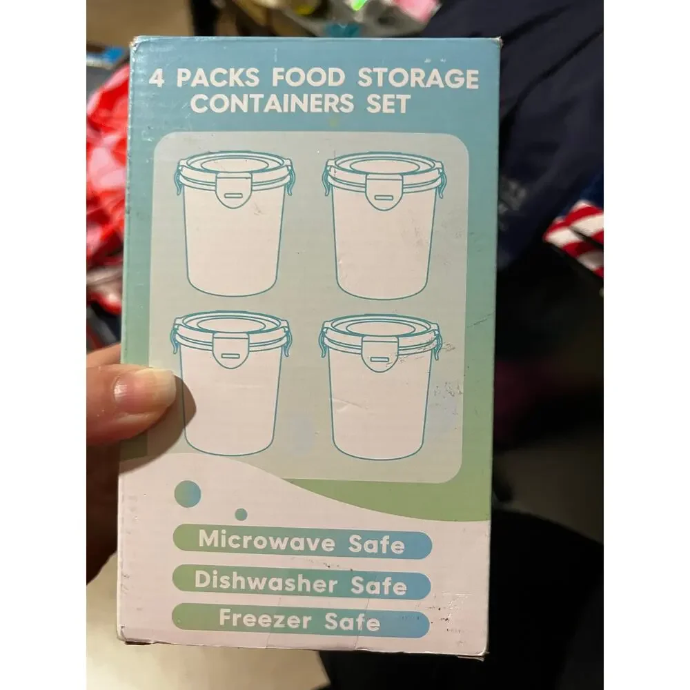 Canfanni Overnight Oats Containers with Lids 4 Pack Plastic Mason Jars Portable